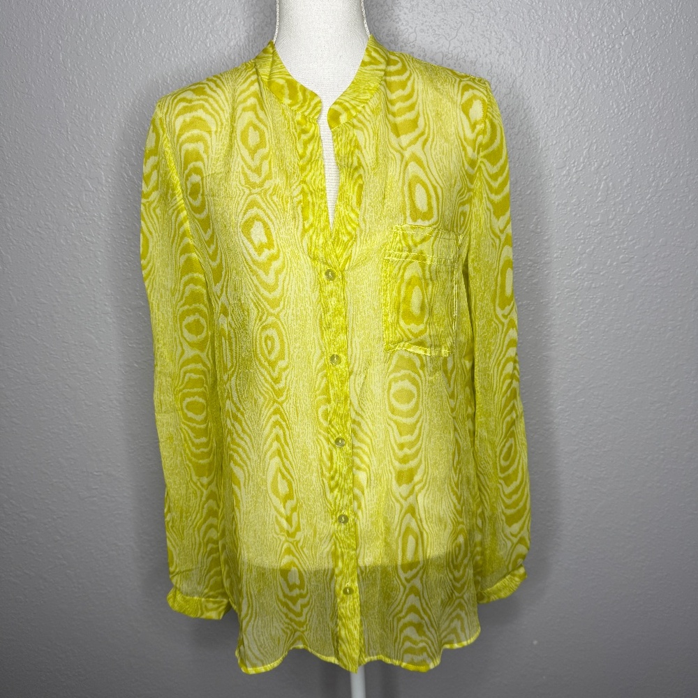 Diane Von Furstenberg Gilmore silk sheer Blouse -cp